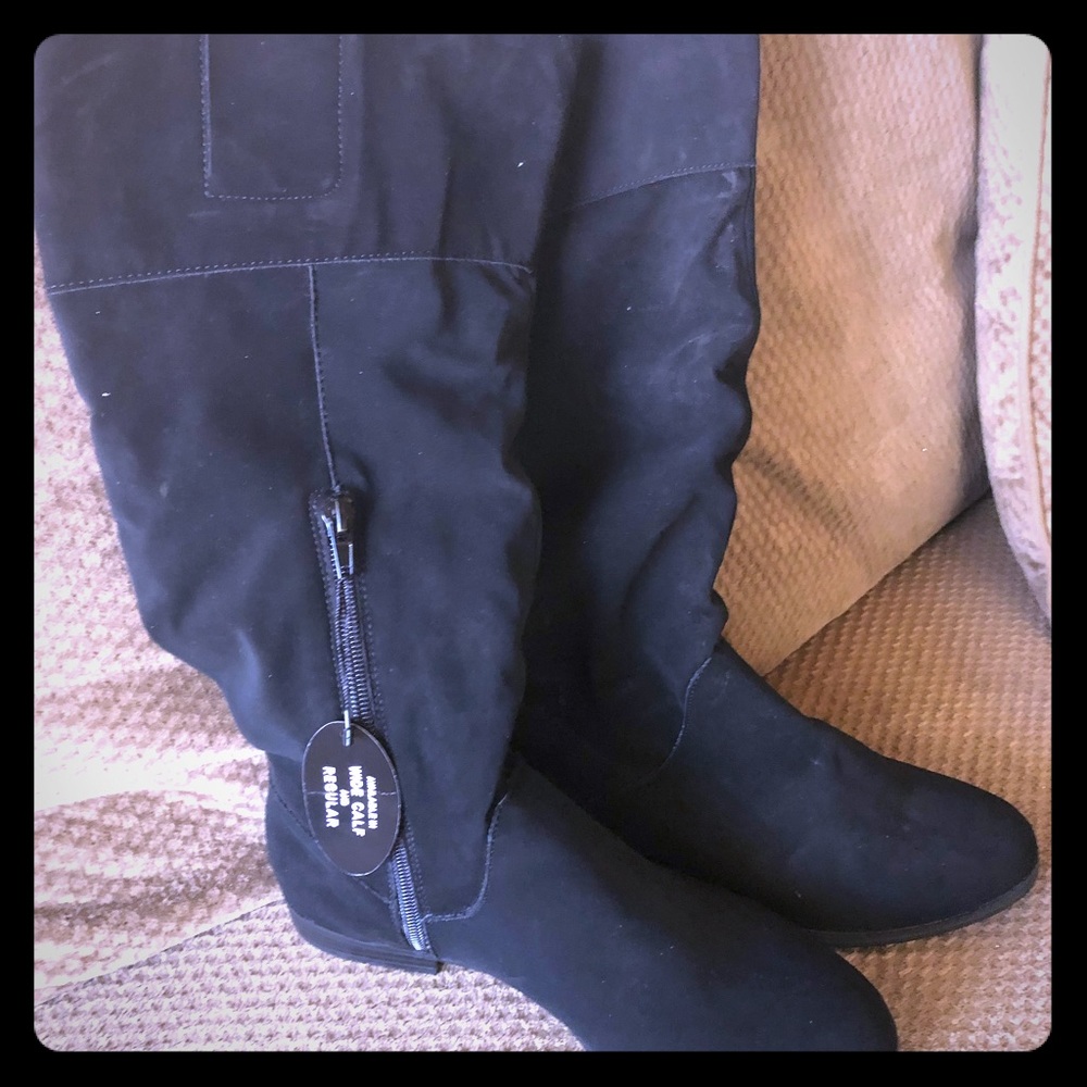 New black suede boots